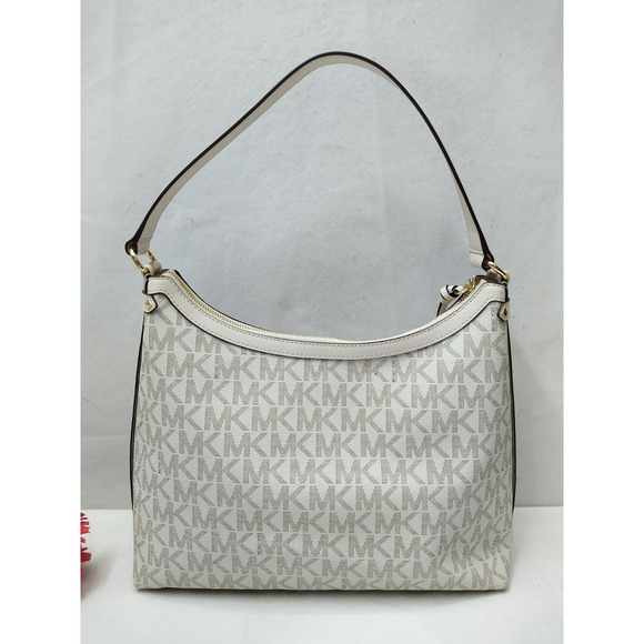 Michael Kors Maeve Vanilla Ivory Leather Zipper Closure Hobo Shoulder Bag - NWT - Picture 2 of 16